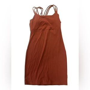 Athleta Hyper Focused Dress Size Small Criss Cross Back Burnt Orange Rust